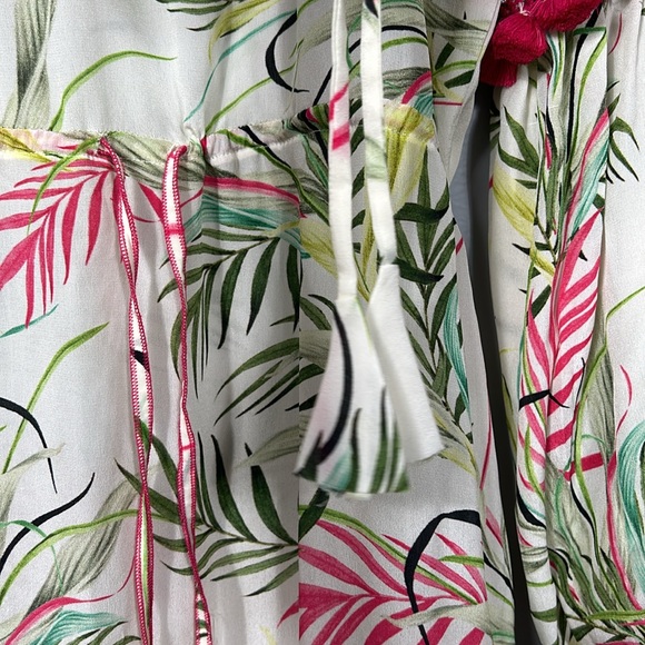 Taj by Sabrina Crippa Silk Embodied  Cream and Green Layered Skirt dress S - Picture 8 of 16